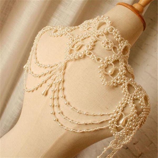 Perles de mariée de mariage Wrap Collier d'épaule Chaîne complète du corps Bijoux Princesse Robe faite à la main Accessoires Collier de mode de luxe W317k