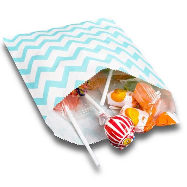 Sacs de bonbons de mariage sacs de bonbons en papier gâteau stockage Snack cadeau enfants pour Buffet sac en papier rayé à pois Chevron 13x18cm expédition rapide