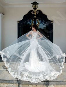 Cape de mariage châle de mariée blanc ivoire Tulle longue Cape Cape châle haussements d'épaules chaquetas de fiesta mujer