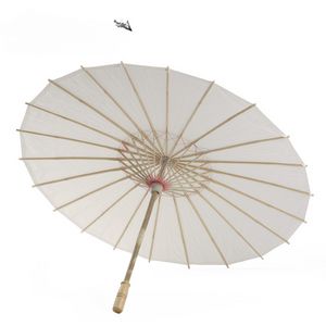 Paraguas de papel artesanal con borde de bambú para decoración de celebración de bodas, paraguas de papel en blanco con pintura hecha a mano, paraguas decorativo de estilo chino antiguo