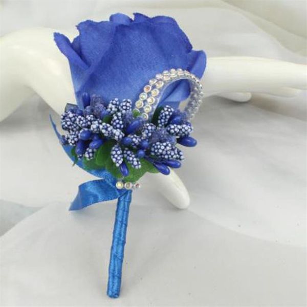 Corsages et boutonnières de Mariage Roses artificielles soie boutonnière de marié fleur boutonnière de marié accessoires de Mariage 224G