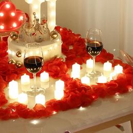 Décoration de mariage 3D véritable flamme conique vacillante à piles dîner à la maison électrique LED bougies sans flamme cadeau de saint valentin décoration de noël