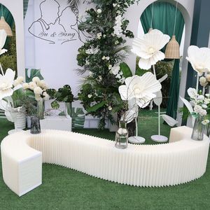 Wedding Decor Paper veelzijdige vouwen Display Stand Flower Dessert Show Table Platform Curve Guide Holder Party Scene Layout Party Event Decorations Supplies