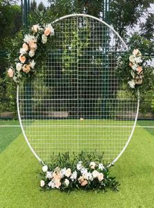 Décoration de mariage accessoires en fer forgé de grille blanche cercle de fleur de fleur de fleur de fête arc en fond bricolage festival étage florale 6390727