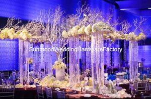 Décorations de mariage Rose Flower Ball Soie Fleurs cristal centres de table pot de fleur