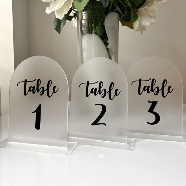 Décor de mariage Numéro de table Sticker, Numéro de table Occups, table autocollant en vinyle Table pour le décor de bouteille de bouteille en verre de mariage L96