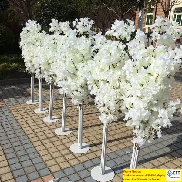 décoration de mariage 5ft Tall 10 piecelot slik Artificielle Fleur De Cerisier Arbre Colonne Romaine Route Conduit Pour La Fête De Mariage Centre Commercial Ouvert Props