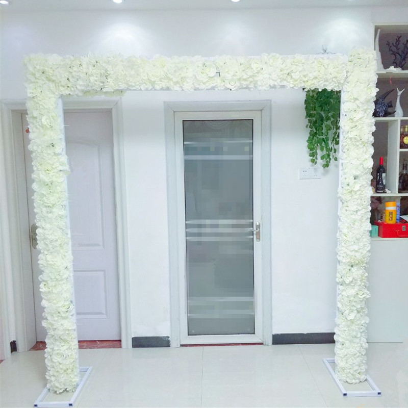 Wedding Decoration Arch Door Sets Party Stage Backdrop Centerpieces Bow Artificial Flower Panels With Shelf For Event Props