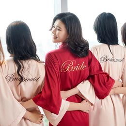 Wedding Decoratie Bridal Shower Hen Bachelorette Party Supplies Team Bruid Robe bruid als bruidsmeisje badjas Dededelkanteling 2432