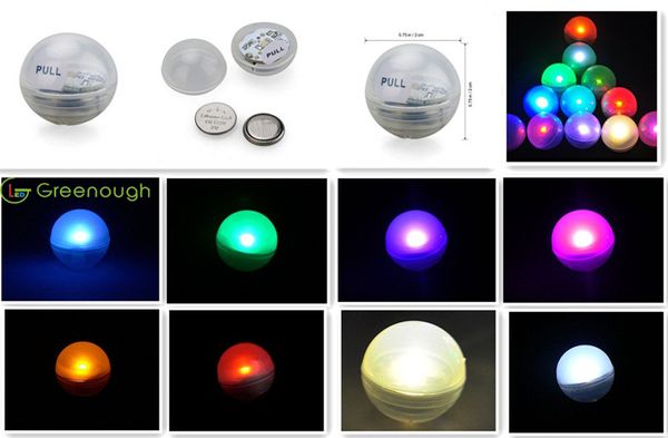 300 PCS Lumière Sous-Marine Décoration De Mariage Lampes 2 CM Mini Batterie Colorée Led Étanche Flottant LED Lumières Boule Ronde Lumières Fée Perles