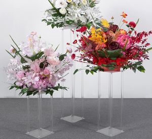 Accessoires de décoration de mariage guide routier colonne carrée table à dessert acrylique thème de rêve
