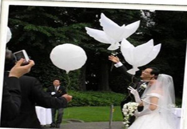 Decoración de bodas White Dove Balloon Blanco Bodos de boda Biodegradables FAVORS BIODEGRADABLES BIODEGRADABLES FAVORES 10PCSLOT5379944