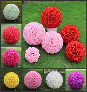 Bruiloftsdecoraties 40 cm 16 inch kunstmatige roos zijden bloem kussende ballen Pomander Rose bruiloftsbloemen boeket hangende ballen Par4998982