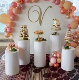 Décorations de mariage bricolage vacances 3 pièces cylindre rond piédestal affichage Art décor gâteau support plinthes piliers Dessert Table b103