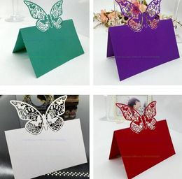 Decoraciones de boda Corte láser Mariposa Nombre de la mesa Lugar Tarjeta Configuración Suministros para fiestas de bodas 1000 piezas ZZ