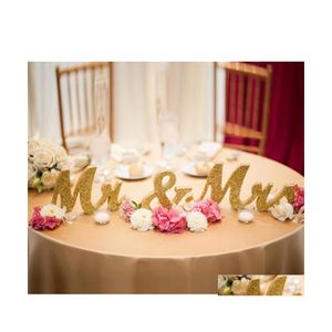 Bruiloft decoraties letters Mr Mrs houten toptafel bord cadeau decor p o stand rekwisieten drop levering party evenementen benodigdheden dhtcf