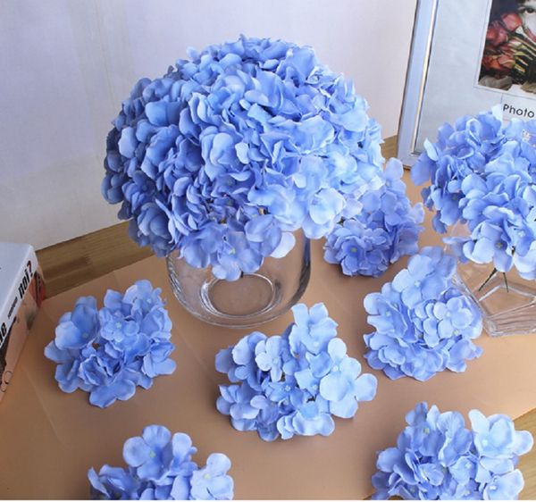 Décorations de mariage Tête d'hortensia simulée Incroyable fleur décorative colorée pour la fête de mariage Décoration de fleurs artificielles en soie d'hortensia de luxe