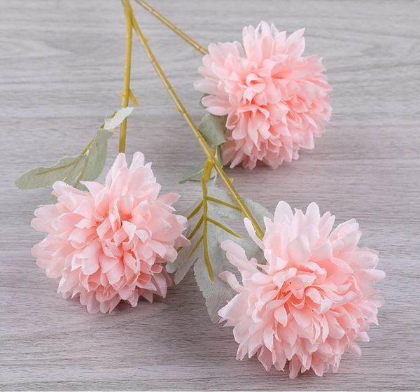 Fleurs décoratives de mariage fleur artificielle rose chrysanthème dahlia en soie