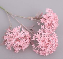 Flores decorativas para boda, flores y hojas artificiales de color rosa para decoraciones de fiesta en casa