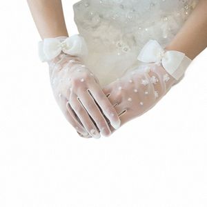Mariage Dr Acnitions CHARM GLANTS BRIDAL DES LACE BLANCHE AVEC LG LG GLants Elegant Lady Bride Prom Bijoux W2MY #