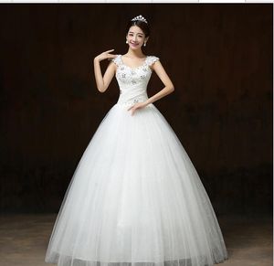 Livraison gratuite robe de mariée 2018 vestido de noiva blanc princesse robes de mariage paillettes à lacets robes de mariée robe de bal de mariée