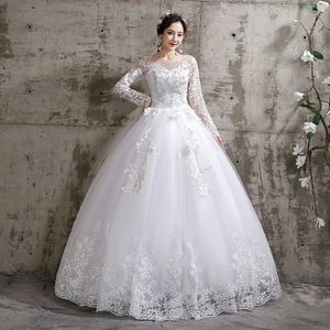 Wedding Dress 2020 New Mrs Win Birde Long Sleeve Ball Gown Luxury Lace Wedding Dresses Vestido De Noiva Robe De Mariee Plus Size