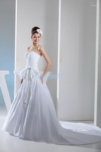 Robe de mariée 2022 Design taille personnalisée/couleur Appliques robe de mariée petit Train se marier blanc grande taille