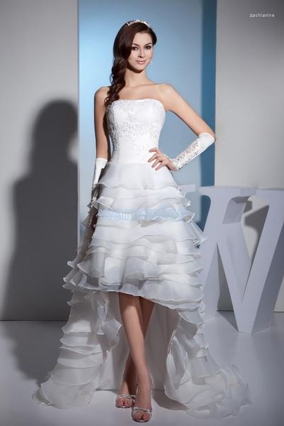 Robe de mariée 2022 Nastya Design Short Front Long Dack Taille personnalisée / couleur Bridal Robe Appliques Blanc Big Taille