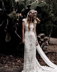 Trouwjurk 2023 Boho Country Bohomian Mermaid -jurken Elegante jurken voor bruid Lace Beach Bridal Vestido de novia