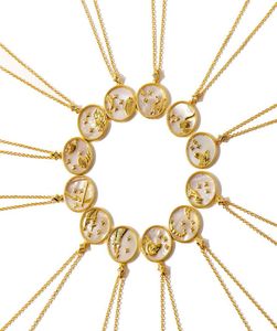 Wedding Jurk Sieraden Mode Matching Women Sieraden Twaalf Constellations Gold Ploated Copper Necklace Fashion Necklace Designer J6008057