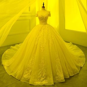 Robe de mariée Autres robes Robe de mariéeLuxury Sweetheart Lace Ball Gown 2023 Chapel Train Appliques Beaded Crystal Bride VestidoOther