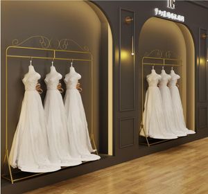 Estante para vestidos de novia, muebles comerciales, estudio fotográfico, espectáculo, piso de alta calidad, tipo cheongsam, estantes para vestidos, estante de exhibición para tienda de ropa
