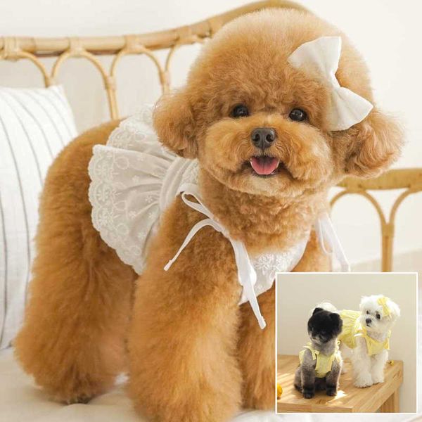 Vestido de novia tipo corto falda para perro vestidos de encaje gato Yorkshire Chihuahua Terrier Corgi caniche Pomeranian Bichon cachorro disfraz