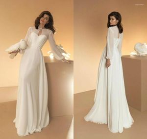Robe De mariée Simplement Plage Une Ligne Robes 2023 À Manches Longues Romantique Robes De Mariée Bohème Robe De Noiva