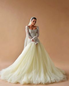 Bruiloft Elegante Aline-jurken Mouwloos Pailletten Kanten Trein Applicaties Ruches Strapless Bruidsjurken Vestidos De Novia