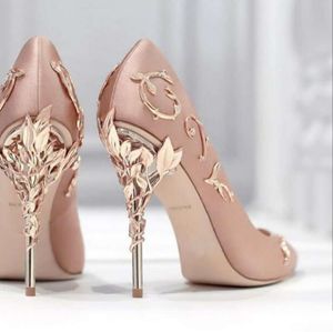 Chaussures de soirée de mariage, chaussures de bal, or rose, bordeaux, confortables, de styliste, taches de soie, talons eden pour mariée