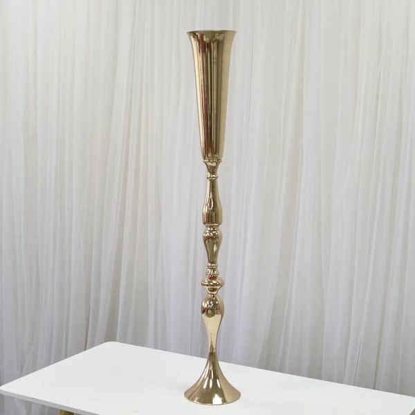 55 cm / 65 cm / 75 cm / 85 cm / 88 cm / 110 cm / 120 cm) décoration d'événement de mariage en métal or argent couleur vases à fleurs en gros vase unique pour centres de fleurs imke646