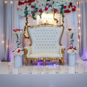 Canapé Royal pour événements de mariage, vente en gros, chaise de luxe pour mariée et marié, fournisseur de meubles en or, 205