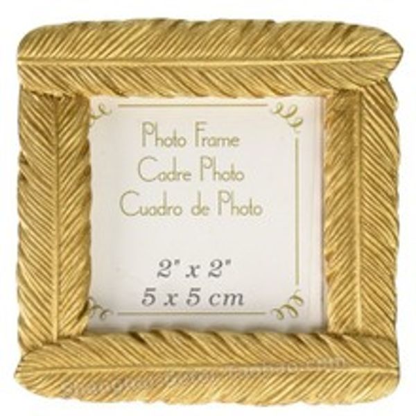 Faveur de mariage et cadeau de mariage - Cadre de plumes d'or en résine de style le plus récent Baby shower Favors Cadre photo 100pcs / lot lin2241