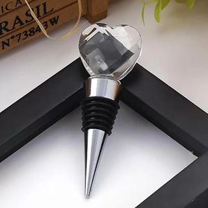 Bruiloft gunsten creatieve geschenken Crystal Heart Alloy Wine Bottle Stopper Back Back Back Back Back Back Back Back Gifts for Gasten Party Favor RRE14932