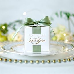 Bruiloft gunsten souvenirs cadeau met lint snoepboxen voor doop baby shower verjaardagsevenement feestje benodigdheden 220705