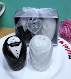 Wedding Favor Souvenirs en Party Return Gifts van de bruid en bruidegom keramische zout- en peperschudder 200pcs100pairlot7065717
