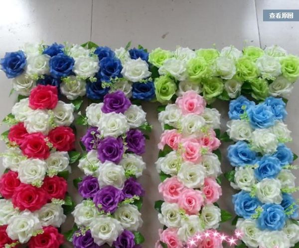 Arche de fleurs de mariage coins de fleurs cour rangée rangée rangée fleur Roses artificielles