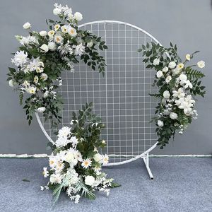 Simulación de arreglos florales de boda Arch Round Pavilion Arte de boda Decoración de la ventana Props T Stage 240419