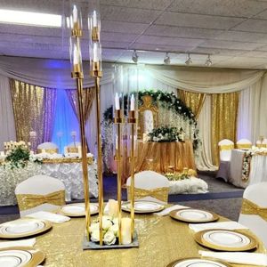 Arreglo de bola de flores de boda, centro de mesa de boda hecho a mano, soporte de bolas de flores de rosas artificiales para fondo de boda 221