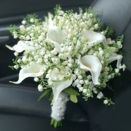 Bouquet de fleurs de mariage pour accessoires de mariée, Bouquet de mariée Calla Lily, demoiselles d'honneur, vallée de tulipes blanches, décoration de mariage ZZ