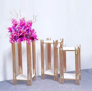 Wedding Flower Stand Road Guide Hoog en Low Window Display Stand European Style Metal Small Bar Wedding Home Decoratie 3 stks/set