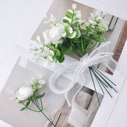 Bruiloft bloemen 10 stc 9,45 inch gesimuleerde zijden witte pioenroaf decoratie vasthouden van bloemtafel midden
