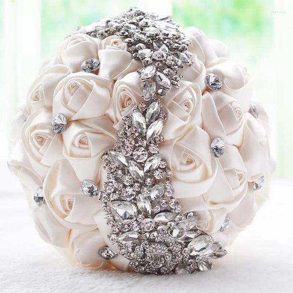 Flores de boda 2023 Crystal Ramo Broche Accesorios Dama de Honor Artificiales Ramos de Novia