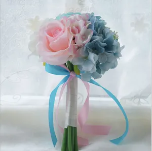Fleurs de mariage 2024 Small Belle Bridesmaid Bouquet à la main romantique tenant coloré artificiel de noiva